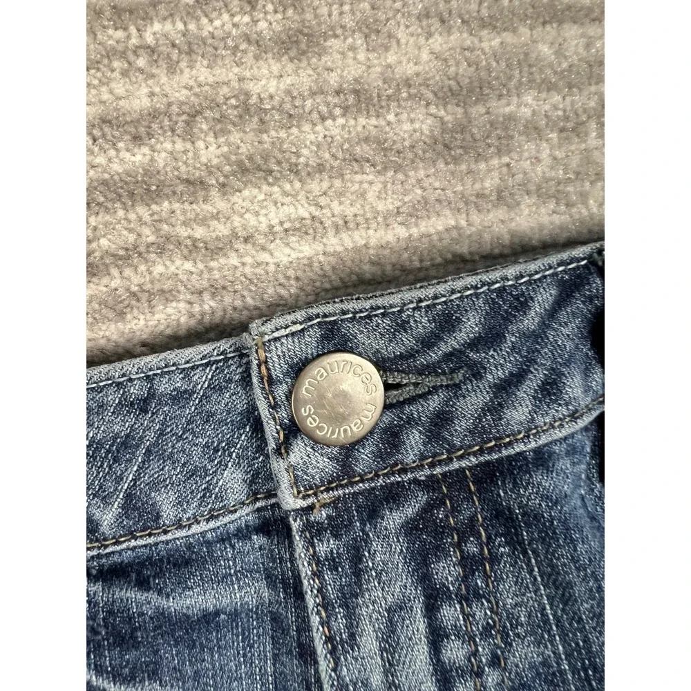 Maurices Jeans Women 7/8 Short Blue Taylor Boot Medium Wash Mid‎ Rise Bootcut